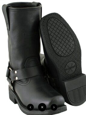 Xelement 2442 Women's Black 'Classic' Full Grain Leather Harness boots size 8.5
